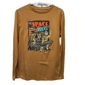 Cat & Jack boys 14 xl space rocks astronaut shirt long sleeve basic